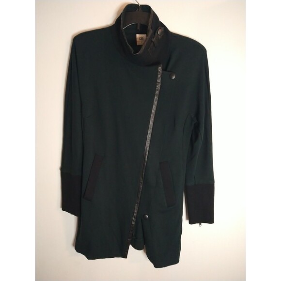CAbi Jackets & Blazers - Cabi Turtleneck Asymmetrical Zip Coat Sm Edgy Olive Green Y2K City